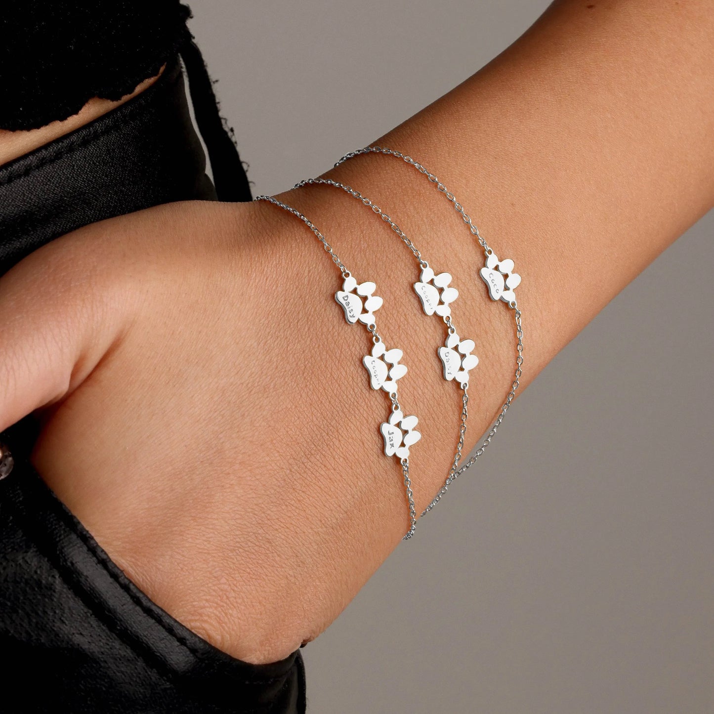Pulsera de huellita personalizada con nombre