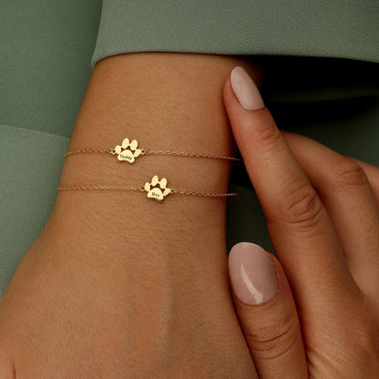 Pulsera de huellita personalizada con nombre